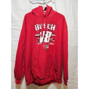 Kyle Busch #18‎ NASCAR M&M's Racing Red Pullover Hoodie Sweatshirt 2XL